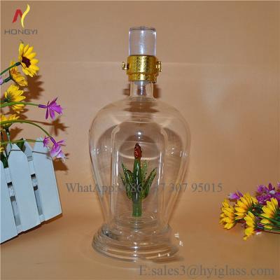 China Wholesale 750ml 500ml 375ml 200ml 100ml Popular Vodka Spirit Gin Rum Glass Liquor Bottle With Lid for sale