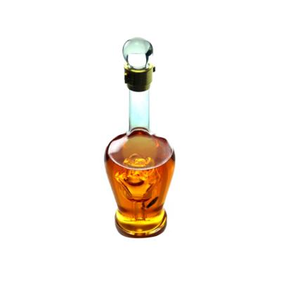 China Mini Whiskey Small Wine Decanter Vodka Clear Whiskey Beverage Drink Around Lid Mini Whiskey Bottle With Glass for sale