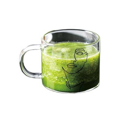 China Sustainable High Borosilicate 350ml Coffee Mug Heat Resistant Glass Single Wall Reusable Mug for sale