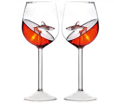 China Cheap Viable Clear Stand Crystal Wine Glass Tumbler Shark Shape Glass Tumbler for sale