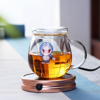 China Single Stocked Crystal Large Capacity Water Glass Tea Infuser Mug Set for sale