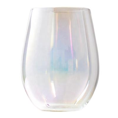 China 2020 Hot Sales Amazon Outdoor Samyo Colored Stemless Cup Wedding Champagne Plated Stemless Glasses for sale