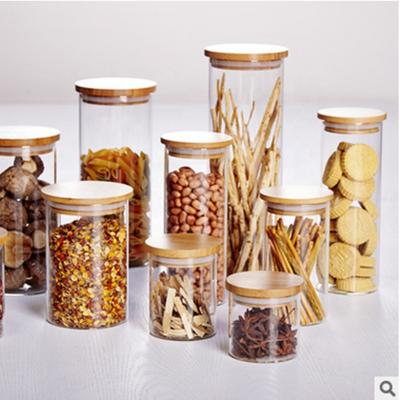 China Clear Glass Freshness Preservation Custom Freshness Preservation 4oz 6oz 8oz 16oz 20oz Jars With Bamboo Cap for sale