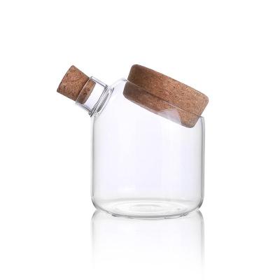 China New Style Amazon Style High Borosilicate Glass Storage Viable Hot Selling Liquid Jar for sale