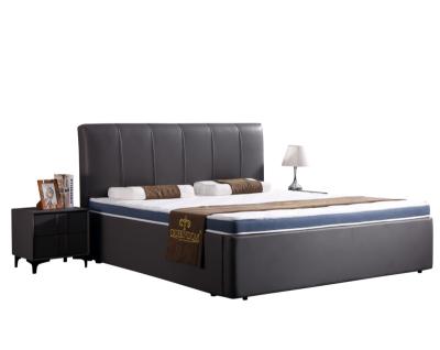 China New Design Extendable Luxury Adult Room Comfortable King Queen Size Bed Bedroom Wooden Leather Furniture for sale