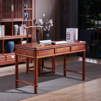 China Traditional Mahogany Solid Wood Furniture Computer Desk Chinese Style Office Desk Rosewood Desk and Chair Combination Rosewood for sale