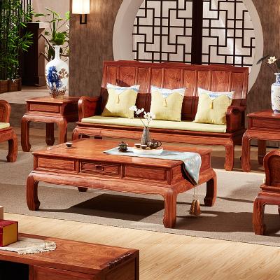 China New Red Sandalwood Traditional Mahogany Sofa Furniture Sofa Combination Chinese Solid Wood Rosewood Sofa for sale