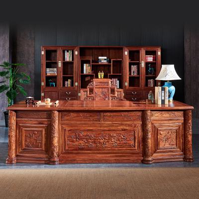 China Solid Wood Rosewood Ming and Qing Study Furniture Traditional Mahogany Office Boss Desk New Chinese Atmosphere Table Table for sale