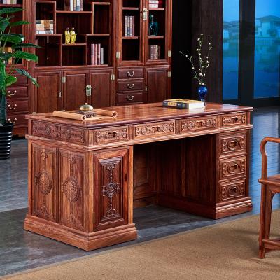 China Solid Wood Chinese Desk Classical Antique Paintings Red Sandalwood Desk Study Furniture Mahogany Traditional Ming and Qing Desk for sale