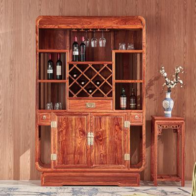 China Traditional Mahogany Wine Cabinet Entrance Living Room Partition Cabinet Solid Wood Chinese Rosewood Furniture for sale