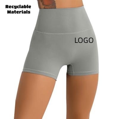 China nvironmental seamless running pad fabric workout shorts EuropeanSize feel nude yoga shorts for women sports abbreviations external wear for sale