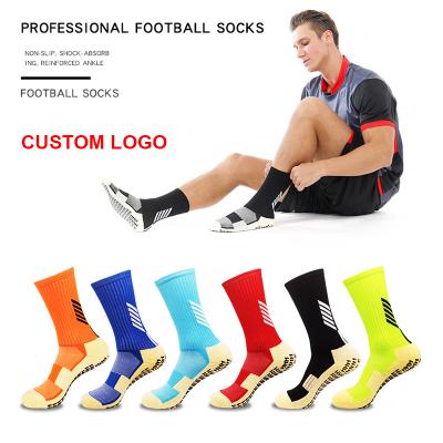 China High Quality Hot Sale Fashion Sports Antibacterial Mens Running Anti Slip Tube Trampoline Socks, Soccer Football Sports Grab Socks For Men for sale