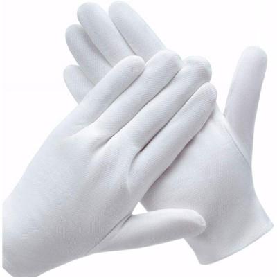 China 1 Pair Cotton Checked White Gloves Work For Dry Hands Handling Ceremonial Inspection Gloves for sale