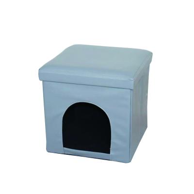 China New Arrival Foldable Leather Pet Storage Stool Stool Home Stool for sale