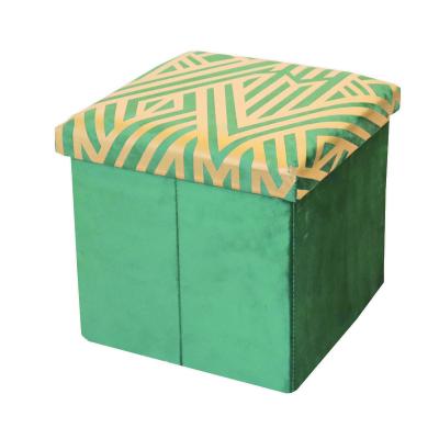 China Hot Stamping New Style Foldable Home Furniture Pilou Ottoman Stool Hot Stamping Stool With Folding Function For Living Room for sale