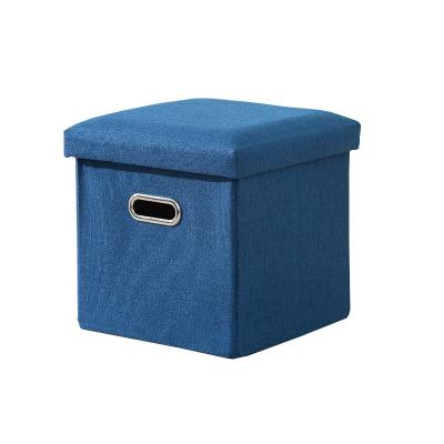 China Household Furniture Foldable Square Adds Armrest Storage Foot Stool For Living Room for sale