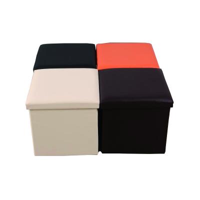 China Outdoor Home Decor Leather Ottoman Storage Stool Foldable for sale