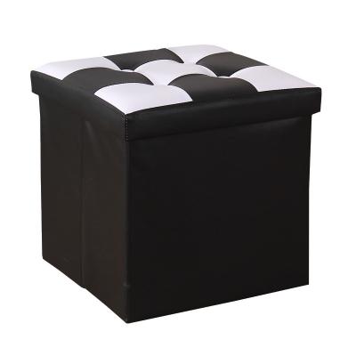 China Wholesale High Quality Foldable Footstool Leather Stool, Foldable Ottoman Stool Storage Stool With Lid for sale