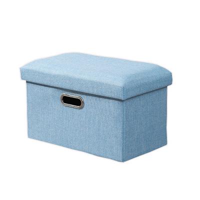 China Foldable Popular Rectangular Handle Fabric Storage Stool for sale