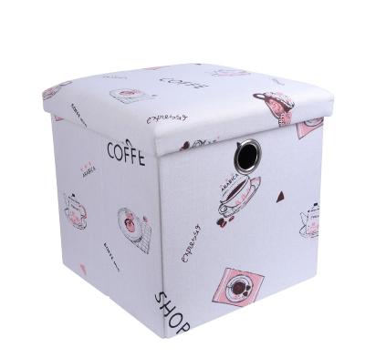 China Foldable Hot Selling Printing Storage Stool Stool Square Life Stool for sale