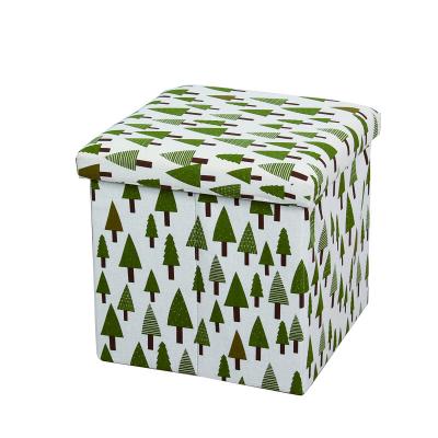 China Foldable Simple Stylish Canvas Printing Ottoman Sofa Stool for sale