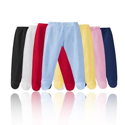 China 0-12M Cotton High Waist Anti-pilling Casual Gaiters Baby Footed Pants for sale