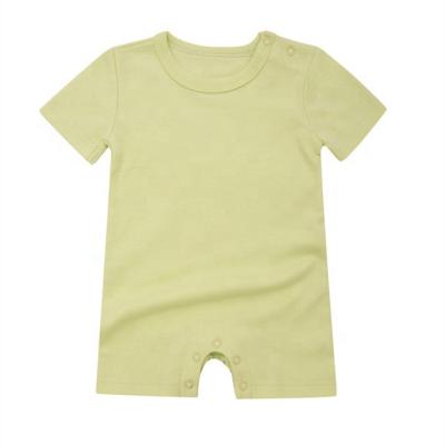 China 2021 summer baby romper 100% cotton organic plain clothing baby jumpsuit for sale