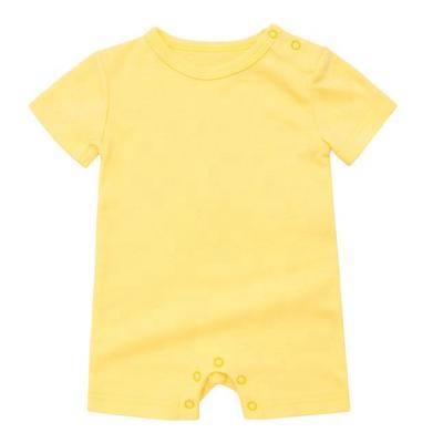 China 100% Organic Cotton Short Sleeve Leg Summer Girl Style Snap Cloth Button Baby Clothes Rompers Baby Srawlers for sale