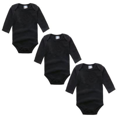 China Eco-friendly Washable Breathable Plain Cotton Baby Romper Long Sleeve Knit To Wear Newborn Clothes For 0-24M for sale