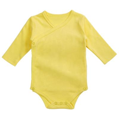 China Comfortable Export Baby Clothes Cotton Breathble Long Sleeve Tilting Front Baby Romper Babies Clothing for sale