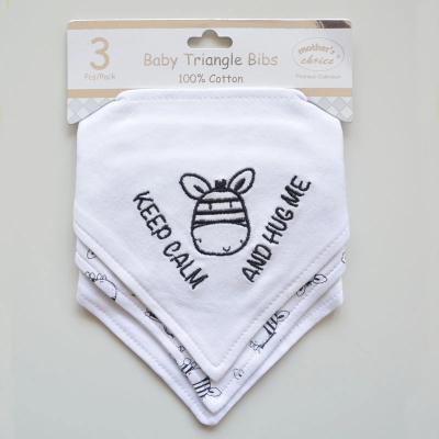 China Wholesale Antibacterial Embroidery Cotton Baby Bandana Bibs Set for sale