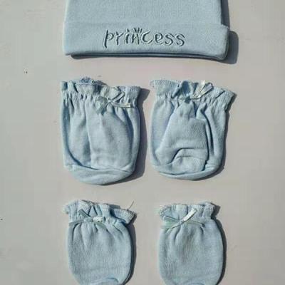 China Organic Character Cotton Baby Hat Knitted Hats Cap Gloves Socks Mittens 3 Pics for sale