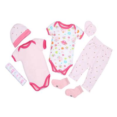 China Soft and Breathable Cotton 7Pcs Newborn Baby Bodysuit 0-12 Months Baby Newborn Clothes Sets for sale