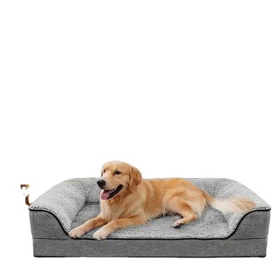 China Long Service Life Waterproof High End Luxury Square Memory Foam Soft Dog Sofa Mat Pet Beds for sale