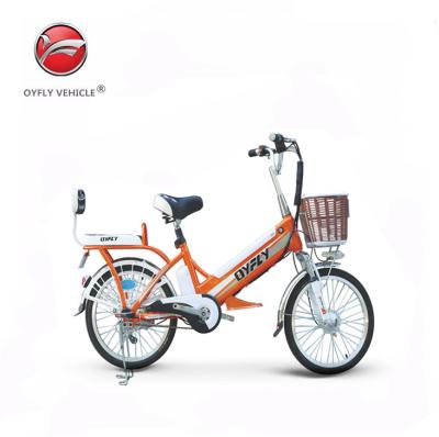 China Aluminum Alloy Double Seats 48V Lightweight City Electric Bicycle 250W With Basket For Lady for sale