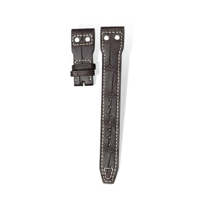 China Fashion 19 To 22 Mm Leather Band Handcraft Watch Straps Brown For Glashutte Strap for sale