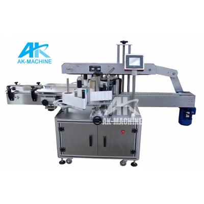 China Beverage High Efficiency Water Bottles Stickers Labeling Machine Samll Double Side Bopp Adhesive Sticker Labeling Machines AK-DSL100 for sale