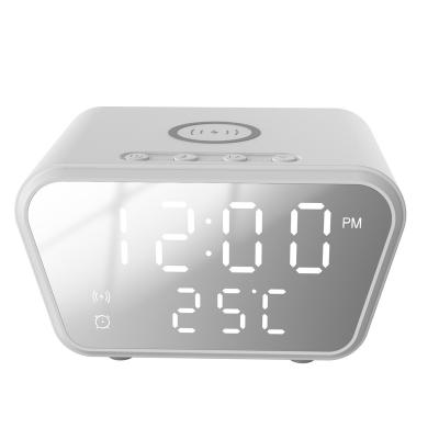 China New Multifunctional Phone Mobile Phone Charger 10W With LED Digital Alarm Clock Date Temperature Universal Wireless Fast Charger for sale