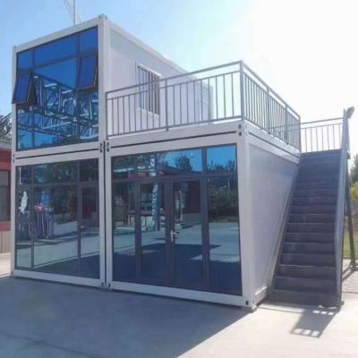 China Commercial Flat Pack Container House Rock Wool Sandwich Panel Pre Made Container Homes for sale