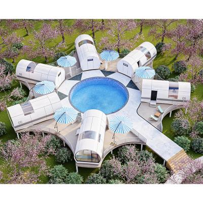 China Customized White Space Capsule House Easy Installation Space Capsule Homes for sale