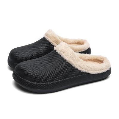 China 2021 new light weight winter keep warm short men's outdoor indoor waterproof men's slippers fur coat cotton slippers antiskid warm for sale