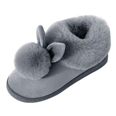 China 2021 New Fashion Autumn Winter Cotton Slippers Rabbit Ear Winter Indoor Cute Slippers Light Warm Shoes Plush Slippers for sale