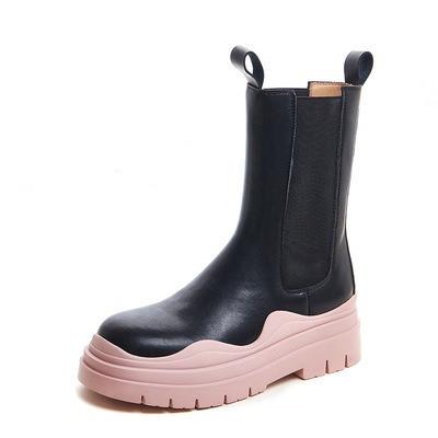 China 2021 Autumn Latest Brand Name British Style Martin Women Waterproof Soft Boots Lightweight British Leather Boots for sale