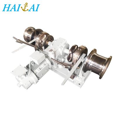 China Cable Pulling Machine Good Price High Quality Stainless Steel Double Drum Electric Windlass For Boat for sale