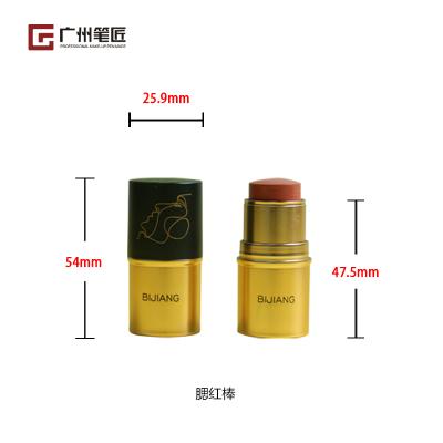 China Custom Vegan OEM Gold Tube Face Blusher Highlighter Bar Cosmetic Matte Matte Tint Organic Makeup Cream Ore Mineral Blush Stick for sale