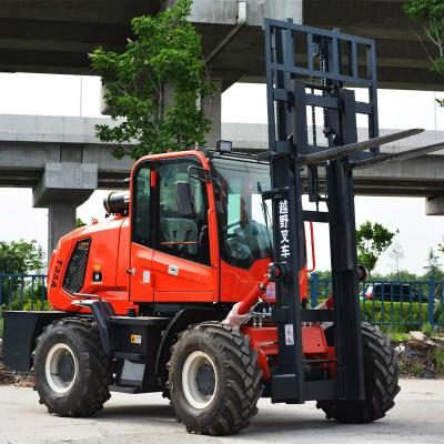 China High Quality 4x4 Forklift 3 Ton Rough Terrain Forklift For Easy Operation Easy Operation Handling Jobs for sale