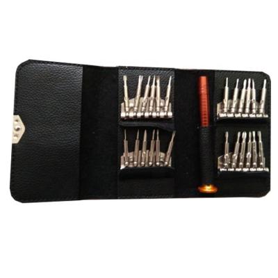 China Small but effective 25 in 1 precision screwdriver bit set with leather wallet for sale