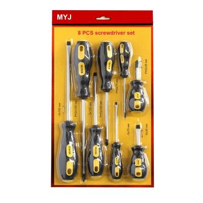 China Ratchet Handle Universal 8 Pcs Screwdriver Set Hand Tool for sale