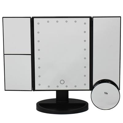 China Lighted Cosmetic Led Mirror Makeup Vanity Lights Usb POS Table Make Up Mirror for sale