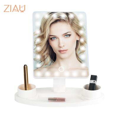 China Modern Lighted Beauty Table Make Up Lighted Vanity Touch Sensor Switch Screen For Mirror With Led Light Cosmetic Makeup Mirror for sale